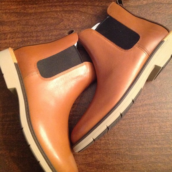 Cole Haan Men's Go-To Tan Leather Chelsea Boots - 11.5M - New in Box - Picture 1 of 10